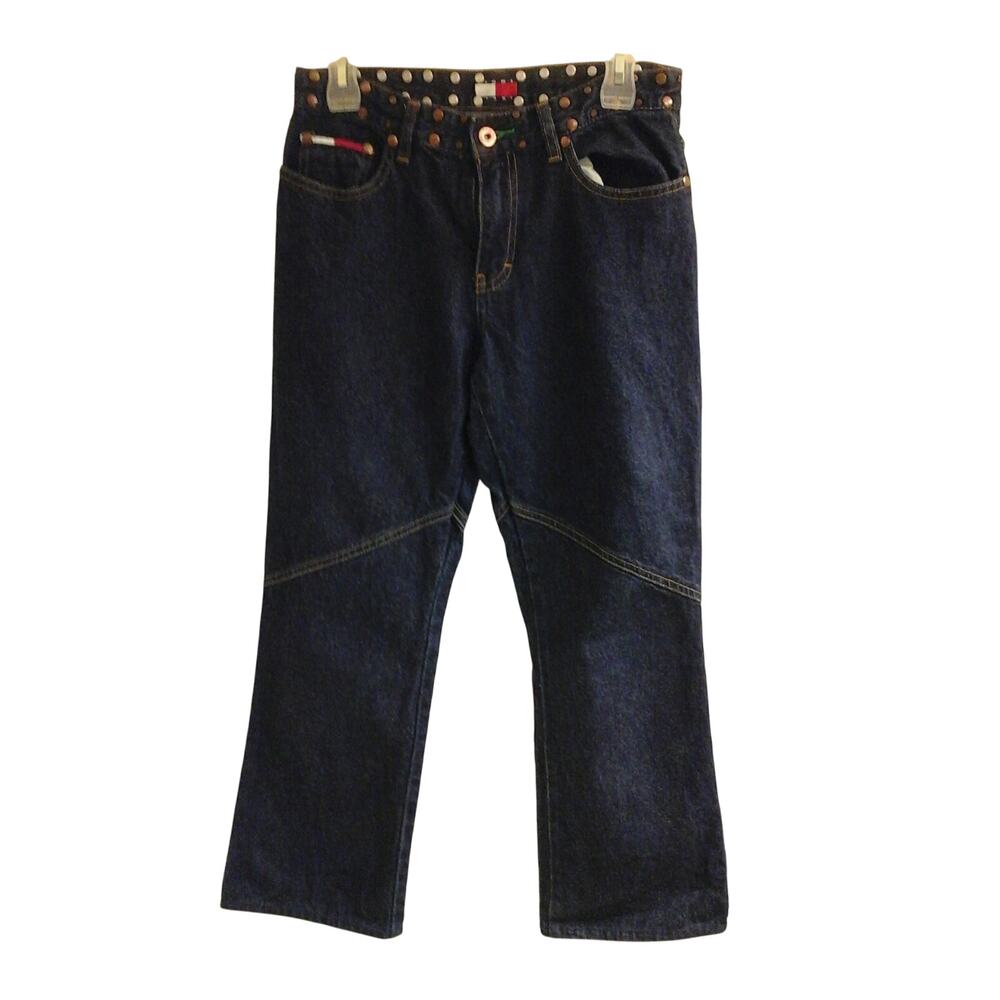 Tommy Hilfiger DeminJeans Junior girls Sz 7, dark wash, Studded, Pockets, EUC